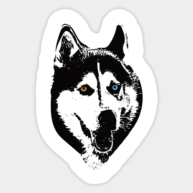 Siberian Husky Face Design Sticker by DoggyStyles